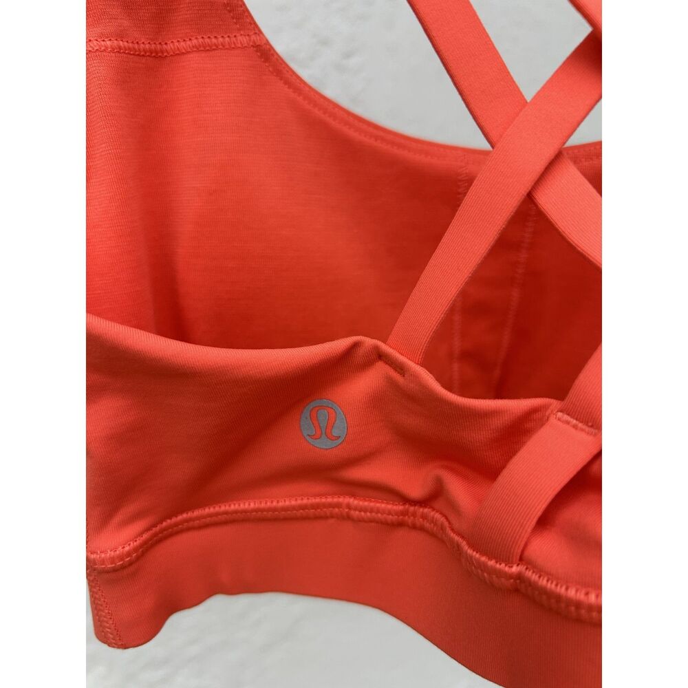 Lululemon Energy Bra Medium Support (B–D Cups) - Orange, Size 6 - Picture 6 of 7